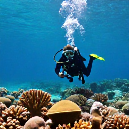 Caribbean Holidays, Grenada Diving February, A scuba diver exploring colourful coral reefs and clear turquoise water off Grenada in February