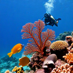 Caribbean Holidays, Grenada Diving January, Colourful Grenada coral reef with parrotfish, angelfish and sea fans seen by a scuba diver in clear water