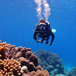 Caribbean Holidays, Grenada Diving July, Scuba diver exploring colourful coral reef and clear blue water off Grenada in July