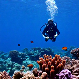 Caribbean Holidays, Grenada Diving June, Diver swimming above healthy coral gardens with sponges and tropical fish near Grand Anse, Grenada