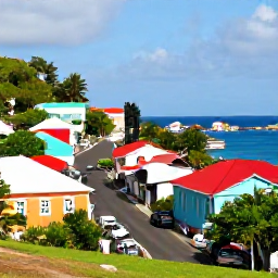 Caribbean Holidays, Grenada Family Holidays, A family exploring St George's, Grenada, colourful houses, hillside streets, harbour views and bright Caribbean scenery