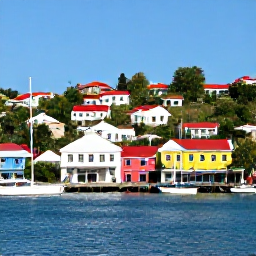 Caribbean Holidays, Grenada February Holidays, Colourful St George's harbour in Grenada with hillside houses, historic buildings, sailing boats and a clear blue sky