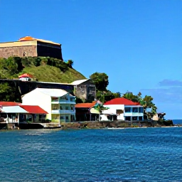 Caribbean Holidays, Grenada February Holidays, Visitors exploring St George's Grenada, with colourful waterfront buildings, hillside streets, a historic fort and bright Caribbean sea