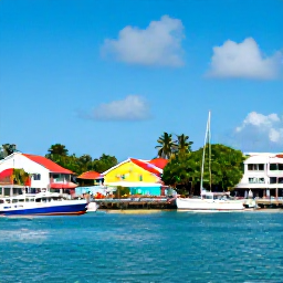 Caribbean Holidays, Grenada Holidays, Colourful harbour and waterfront in St George's, Grenada, with Caribbean boats and April sunshine
