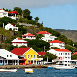 Caribbean Holidays, Grenada Holidays, Colourful St George's harbour in Grenada with hillside buildings, fishing boats and tropical greenery