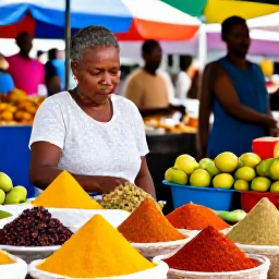 Caribbean Holidays, Grenada Holidays, Traditional Grenadian market in St George's with colourful spices, fresh fruit and friendly local traders
