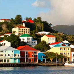 Caribbean Holidays, Grenada in April, Colourful St George's harbour and hillside buildings in Grenada, viewed in warm April sunshine