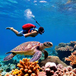 Caribbean Holidays, Grenada in February, Backpackers snorkelling over colourful coral and sea turtles near Grenada's coast
