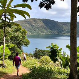 Caribbean Holidays, Grenada in March, Grand Etang National Park in Grenada with lush rainforest, a tranquil crater lake and visitors walking beneath tropical trees