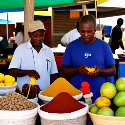 Caribbean Holidays, Grenada in May, Grenadian market in St George's with spices, tropical fruit, handmade crafts and friendly local traders