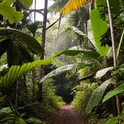 Caribbean Holidays, Grenada in October, A lush Grenadian rainforest in October, with tropical foliage, a narrow trail and soft morning light