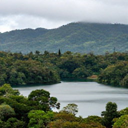 Caribbean Holidays, Grenada in October, Grand Etang Lake surrounded by dense rainforest and misty green hills in Grenada during October