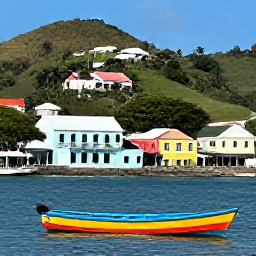 Caribbean Holidays, Grenada Instagram Hotspots, Colourful boats on the Carenage in St George's, Grenada, pastel buildings, green hills and bright Caribbean daylight