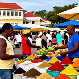 Caribbean Holidays, Grenada Instagram Spots, Fresh tropical produce and colourful spices displayed at St George's Market in Grenada, with friendly local traders and historic town surroundings