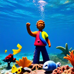 Caribbean Holidays, Grenada Instagram Spots, Underwater view at Molinere Underwater Sculpture Park in Grenada, colourful sculptures surrounded by tropical fish and clear blue water