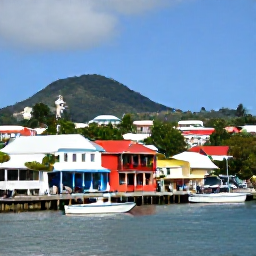 Caribbean Holidays, Grenada January Holidays, Colourful St George's harbour in Grenada with hillside buildings, waterfront boats and visitors exploring on a sunny January day