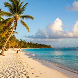 Caribbean Holidays, Grenada July Holidays, Quiet Grand Anse Beach in Grenada with turquoise water, palm trees, soft sand, and a few visitors enjoying the afternoon