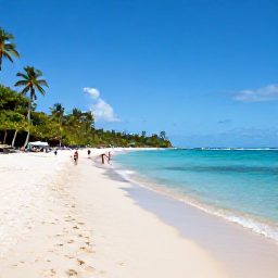 Caribbean Holidays, Grenada June Holidays, Grand Anse Beach in Grenada during a sunny June afternoon, with soft sand, calm blue water and visitors walking along the shore