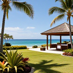 Caribbean Holidays, Grenada Luxury Holidays, A peaceful luxury spa beside a tropical garden in Grenada, with a treatment pavilion, greenery and distant sea views