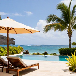 Caribbean Holidays, Grenada Luxury Holidays, A stylish ocean-view hotel suite in Grenada with a private terrace, plunge pool and tropical garden