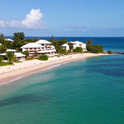 Caribbean Holidays, Grenada Luxury Holidays, Aerial view of Grand Anse Beach in Grenada, calm turquoise water, soft white sand and a luxury resort in the background
