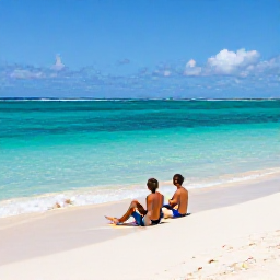 Caribbean Holidays, Grenada Luxury Holidays, Couple relaxing on Grand Anse Beach in Grenada, turquoise Caribbean water, white sand and gentle sunshine