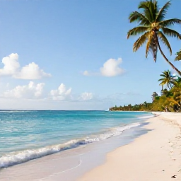 Caribbean Holidays, Grenada May Breaks, Grand Anse Beach in Grenada on a bright May morning, calm turquoise water, soft white sand and a few palm trees