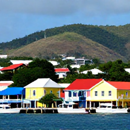 Caribbean Holidays, Grenada Multi-Country Holidays, Colourful waterfront and historic buildings in St George's, Grenada, with boats in the harbour and green hills behind, realistic travel photograph