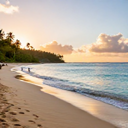 Caribbean Holidays, Grenada Multi-Country Holidays, Grand Anse Beach in Grenada at sunrise, calm turquoise water, soft golden sand and travellers planning a Caribbean island-hopping holiday