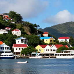 Caribbean Holidays, Grenada Multi-Country Holidays, St George&rsquo;s harbour in Grenada with colourful buildings, hillside streets and traditional Caribbean boats
