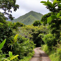 Caribbean Holidays, Grenada Nature Holidays, Lush tropical rainforest, mountain trails and green hills in Grenada, Caribbean, photographed in natural daylight
