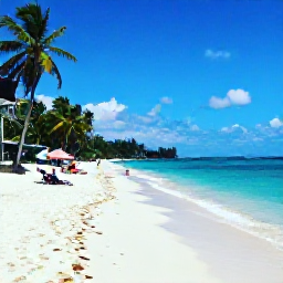 Caribbean Holidays, Grenada October Holidays, Grand Anse Beach in Grenada on a warm October day, with clear blue water, white sand, palm trees and a few relaxed visitors