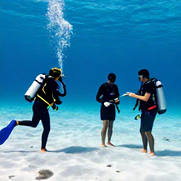 Caribbean Holidays, Grenada Scuba Diving, Friendly professional dive instructors preparing equipment beside a tropical beach in Grenada