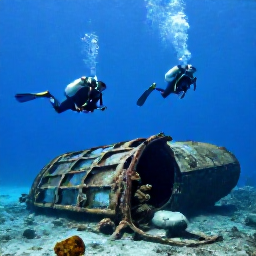 Caribbean Holidays, Grenada Scuba Diving, The Bianca C wreck lying on the seabed near Grenada, viewed by scuba divers in clear blue water