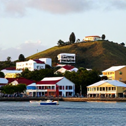 Caribbean Holidays, Grenada September Breaks, Colourful St George's waterfront in Grenada with hillside buildings, small boats and warm September light