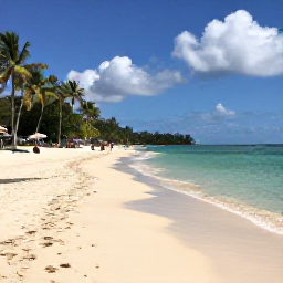 Caribbean Holidays, Grenada September Breaks, Grand Anse Beach in Grenada with calm turquoise water, soft sand, palm trees and a few relaxed visitors