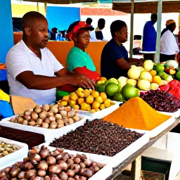 Caribbean Holidays, Grenada September Breaks, Grenada spice market with colourful nutmeg, cinnamon and cloves, tropical fruit and friendly local traders