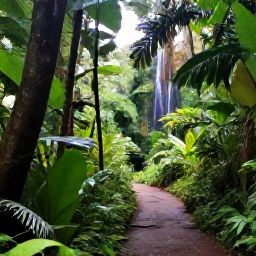 Caribbean Holidays, Grenada September Breaks, Lush Grenada rainforest and waterfall with tropical plants, a walking trail and soft sunlight after a shower