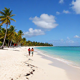 Caribbean Holidays, Grenada September Holidays, Grand Anse Beach in Grenada in September, soft white sand, turquoise water, palm trees and a couple walking along the shore
