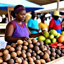 Caribbean Holidays, Grenada September Holidays, Grenadian market scene with nutmeg, cocoa, tropical fruit and friendly local vendors in St George's
