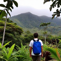 Caribbean Holidays, Grenada Solo Holidays, A solo traveller visiting Grand Etang National Park in Grenada, surrounded by rainforest, tropical plants and misty mountain scenery