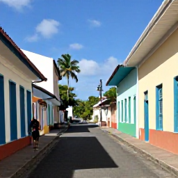 Caribbean Holidays, Grenada Solo Holidays, Lone visitor walking through St George's colourful waterfront and historic streets in Grenada during a sunny December day
