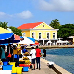Caribbean Holidays, Grenada Solo Holidays, Solo visitor exploring St George's market and colourful waterfront in Grenada, historic buildings and local produce