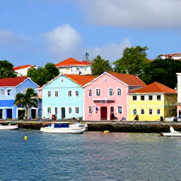 Caribbean Holidays, Grenada Solo Holidays, Solo visitor exploring the colourful streets and waterfront of St George's, Grenada, with pastel buildings and boats in the harbour