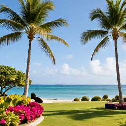 Caribbean Holidays, Grenada Spa Breaks, Peaceful Caribbean spa resort in Grenada with palm trees, tropical gardens and a calm sea view