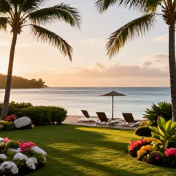 Caribbean Holidays, Grenada Spa Breaks, Relaxing luxury spa overlooking a calm Caribbean beach in Grenada, with tropical gardens and soft morning light