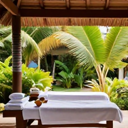 Caribbean Holidays, Grenada Spa Breaks, Relaxing spa treatment in a peaceful Grenadian resort, with tropical greenery, natural light and a calm Caribbean atmosphere