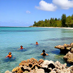 Caribbean Holidays, Grenada Tours, Snorkellers exploring clear Caribbean water over coral and tropical fish near a Grenada beach