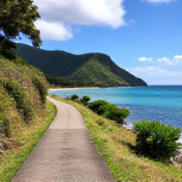 Caribbean Holidays, Grenada Walking Holidays, A coastal walking path near St George's, Grenada, overlooking bright blue Caribbean water and green hills