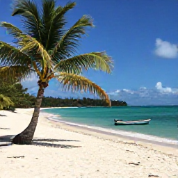Caribbean Holidays, Grenada Walking Holidays, A peaceful coastal walking route near Grand Anse Beach in Grenada, with turquoise sea, palms and a small fishing boat
